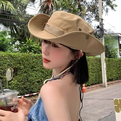 Quick Dry Adjustable Wide Brim Bucket Hat