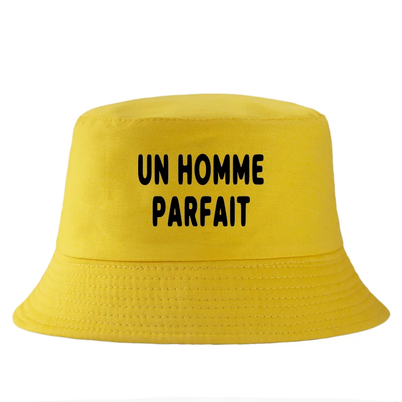 Un Homme Parfait Letter Print Sun Bucket Hat