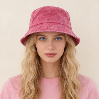 New Fashion Rhinestone Bucket Hats Size 56-59cm