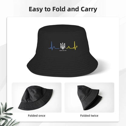 Ukraine Tryzub Heartbeat Bucket Hat