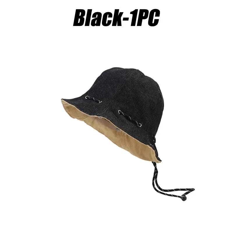 Reversible Double-Sided Summer Sun Protection Bucket Hat