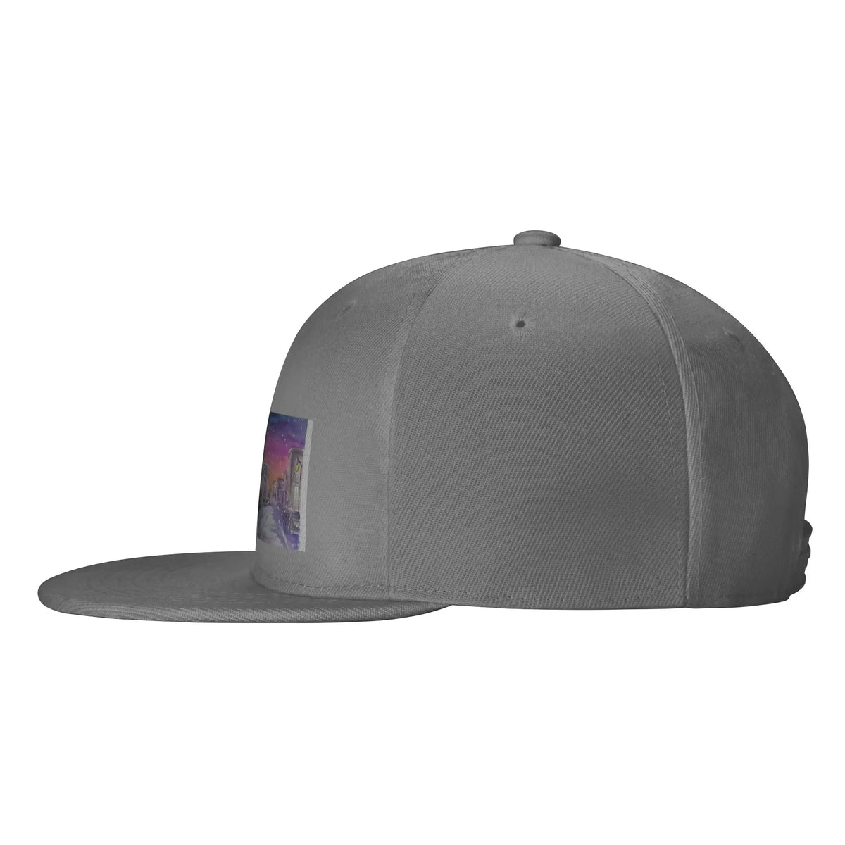 Snowfall Park City Utah Main Street Night Snapback Cap