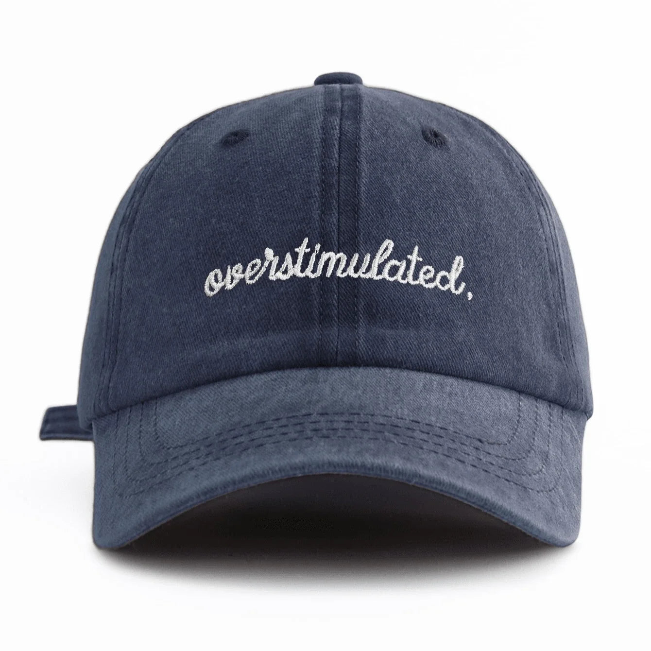 1 Pc Overstimulated Embroidered Washed Baseball Cap