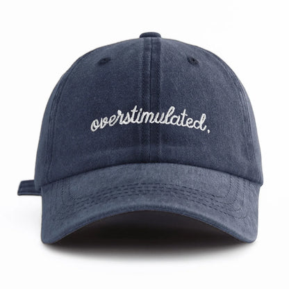 1 Pc Overstimulated Embroidered Washed Baseball Cap