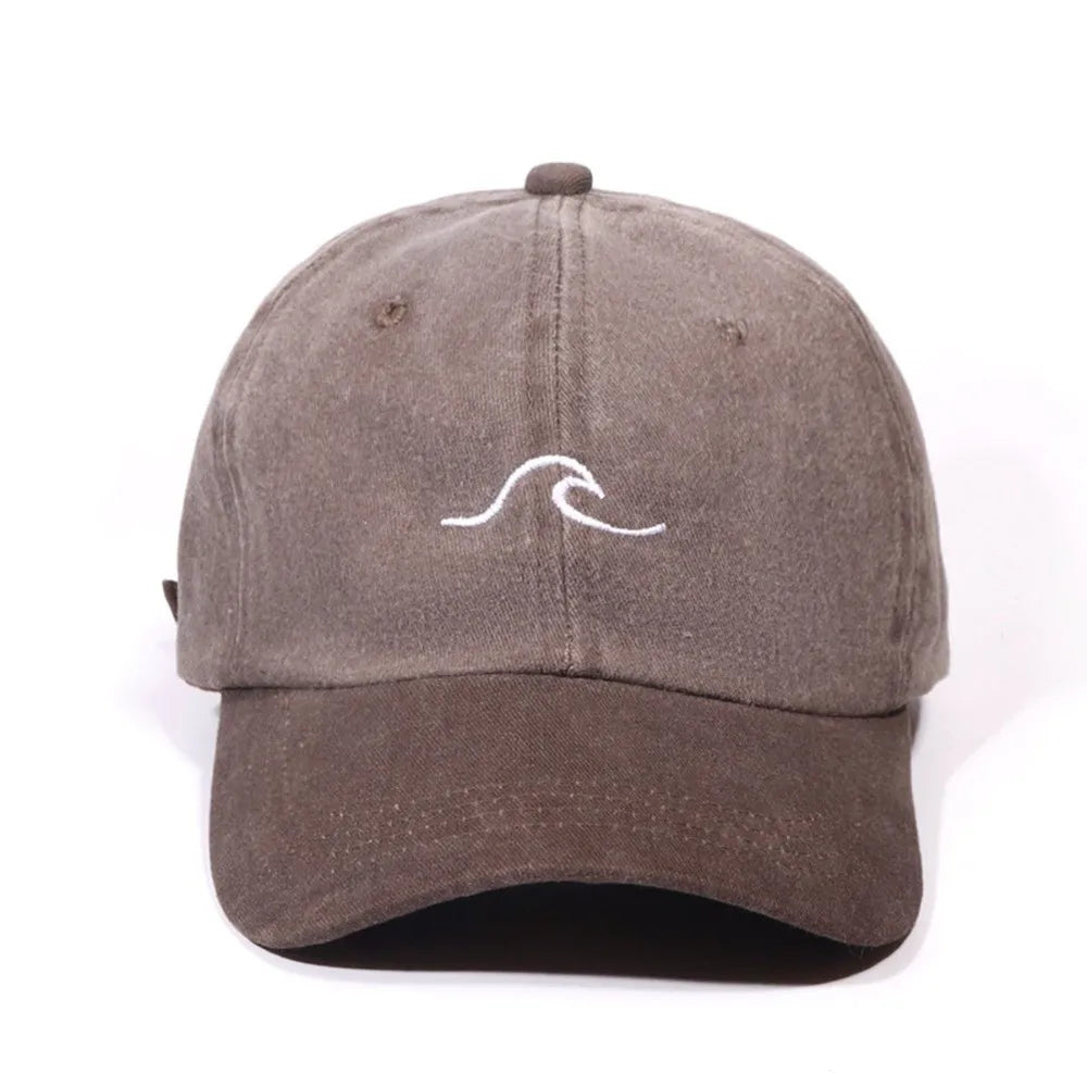 Wave Pattern Embroidered Baseball Cap