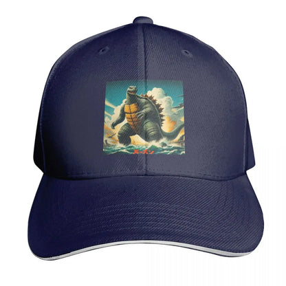 Vintage Gamera Japanese Poster Curved Brim Baseball Cap