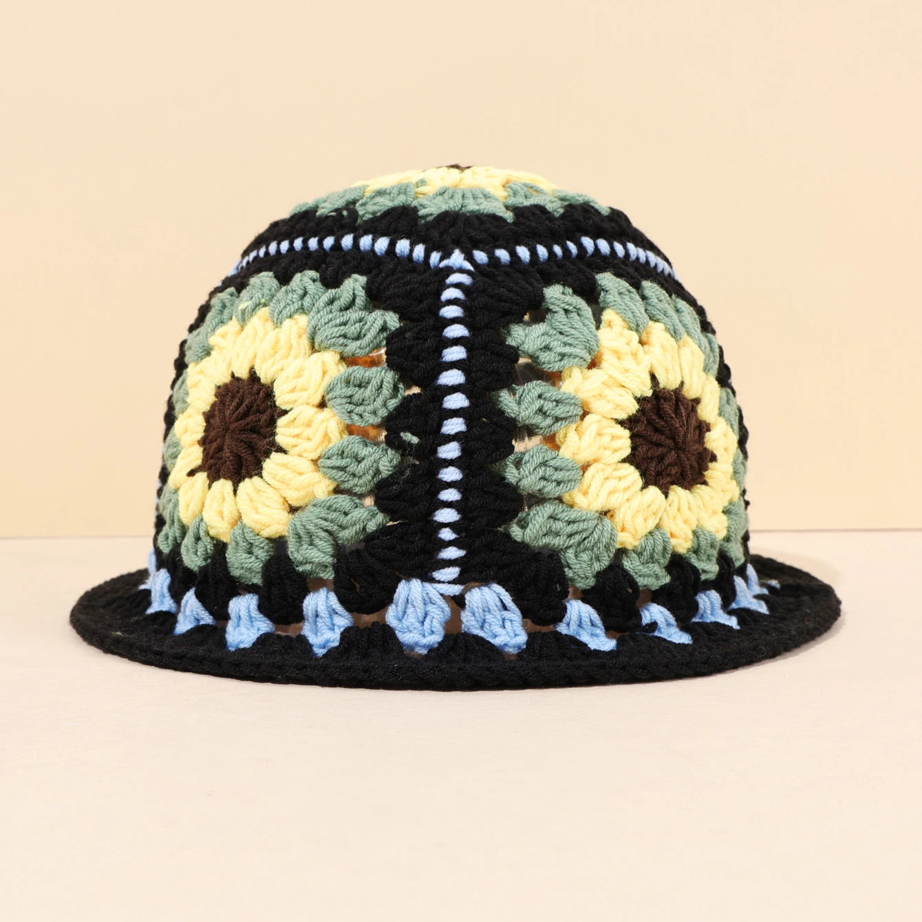 Handmade Sunflower Knitted Bucket Hat