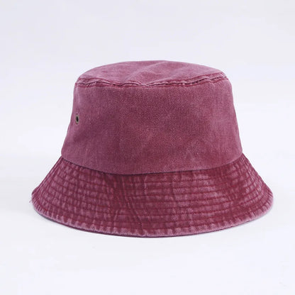 Bucket Hat Washed Denim Cap Men Panama Hats