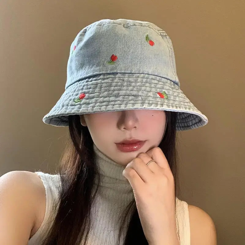 New Summer Hat For Women Denim Bucket Hat