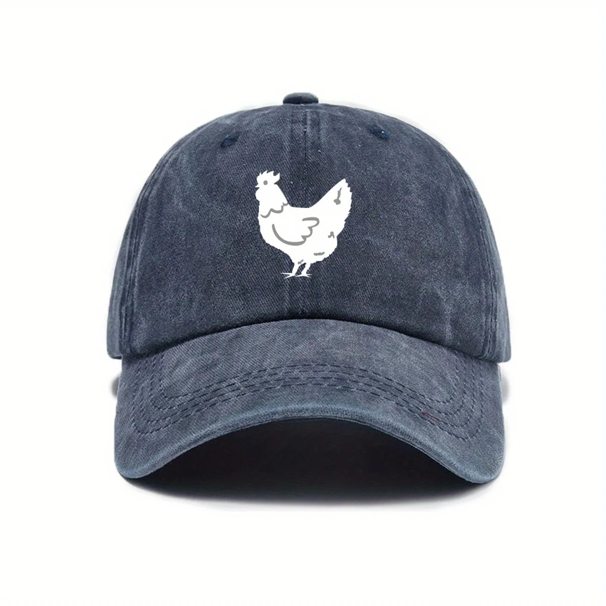White Hen Print Casual Baseball Cap