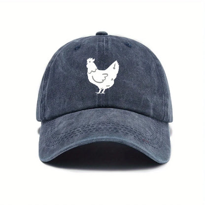 White Hen Print Casual Baseball Cap