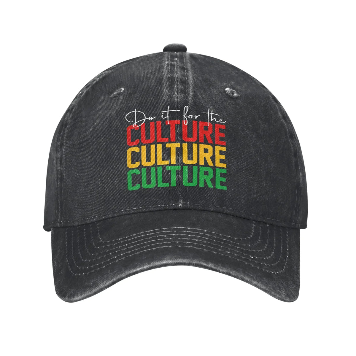 Juneteenth Black Periodic Distressed Washed Baseball Cap