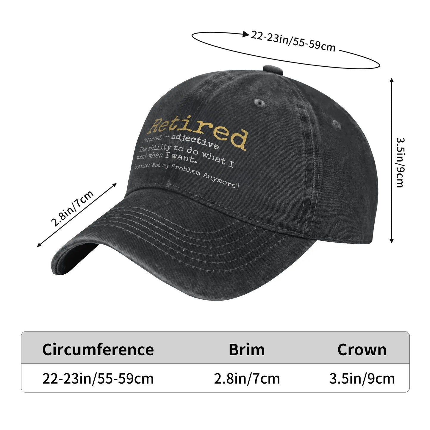 Funny Retired Definition Baseball Cap