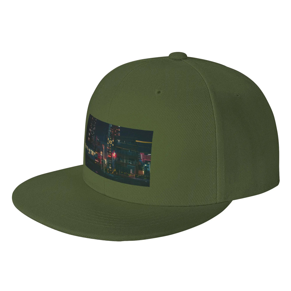 City Train Tracks Night Vintage Snapback Cap