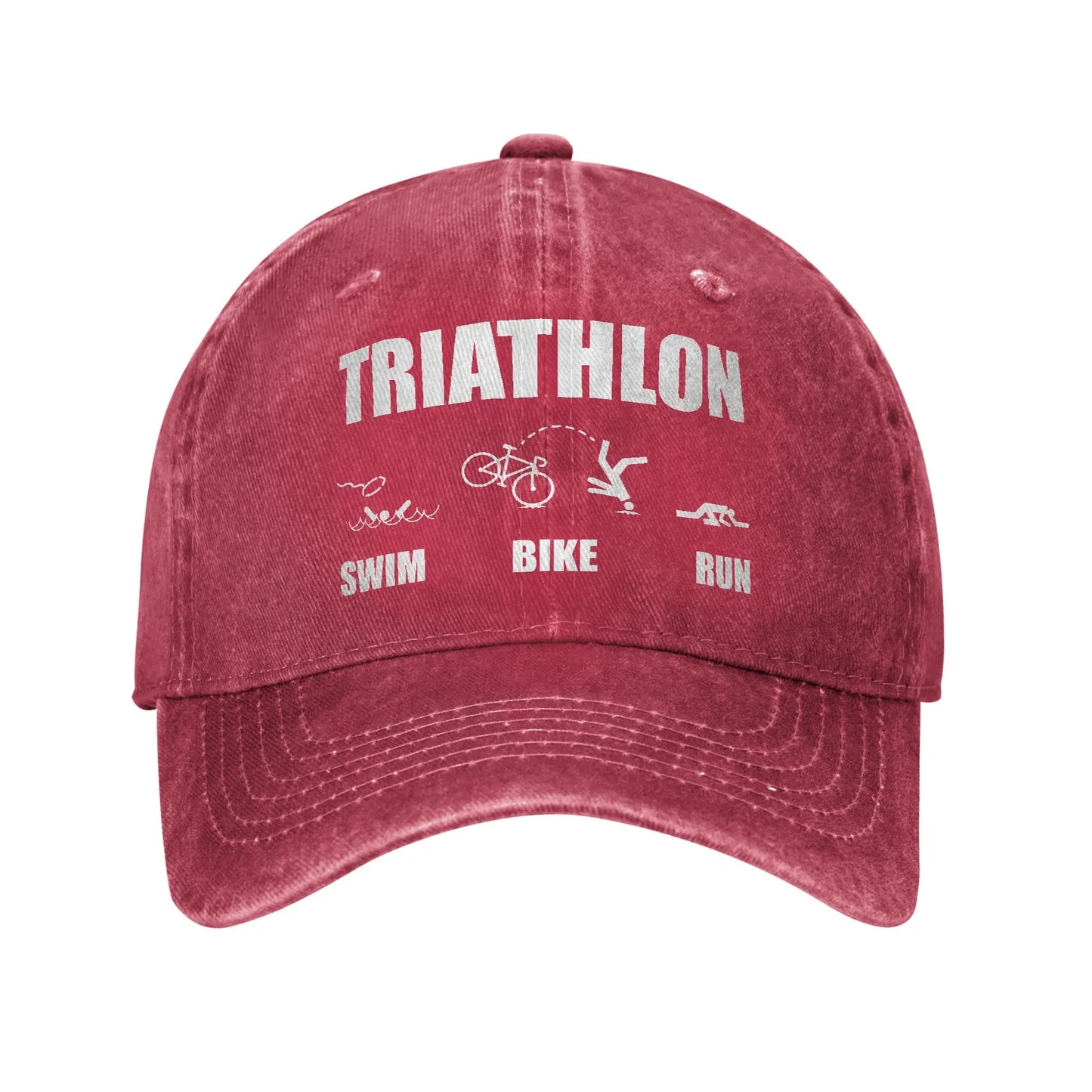 Triathlon Running Swimming Bicycling Vintage Adjustable Baseball Cap