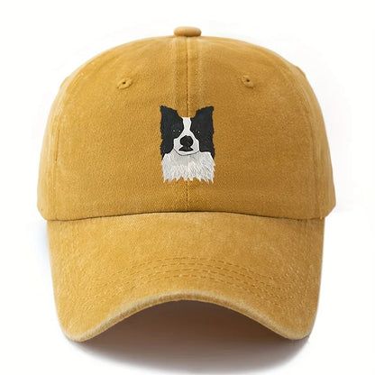 Border Collie Camping Baseball Cap