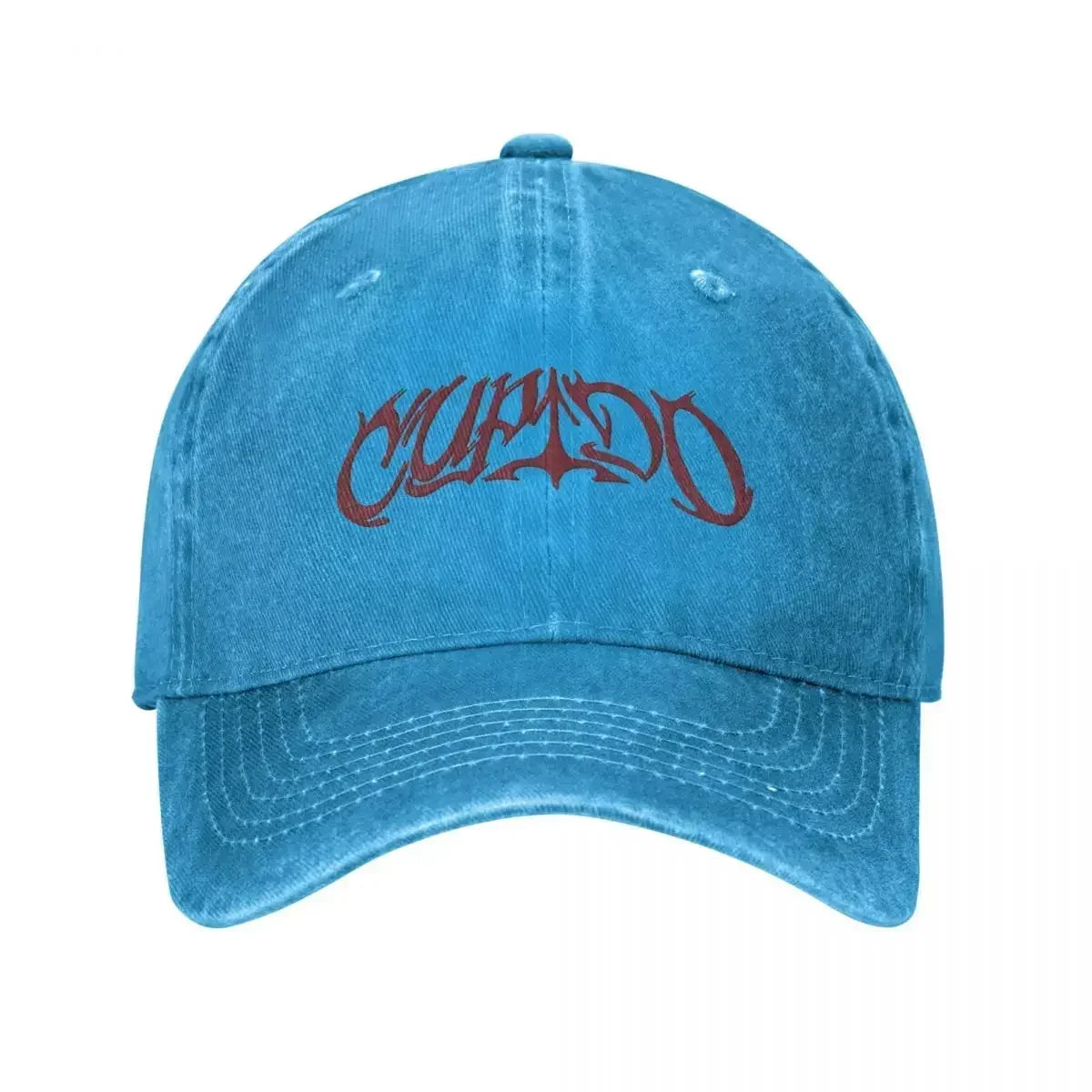Tini Stoessel Cupido Logo Distressed Denim Baseball Cap