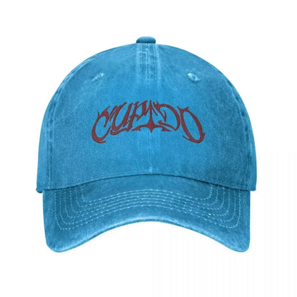 Tini Stoessel Cupido Logo Distressed Denim Baseball Cap