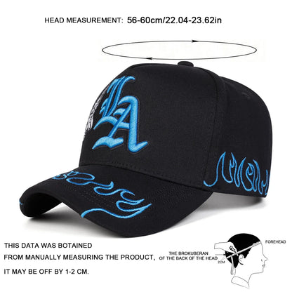 Gothic LA Angel Embroidery Baseball Cap