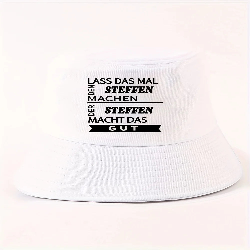 Steffen Text Reversible Bucket Hat