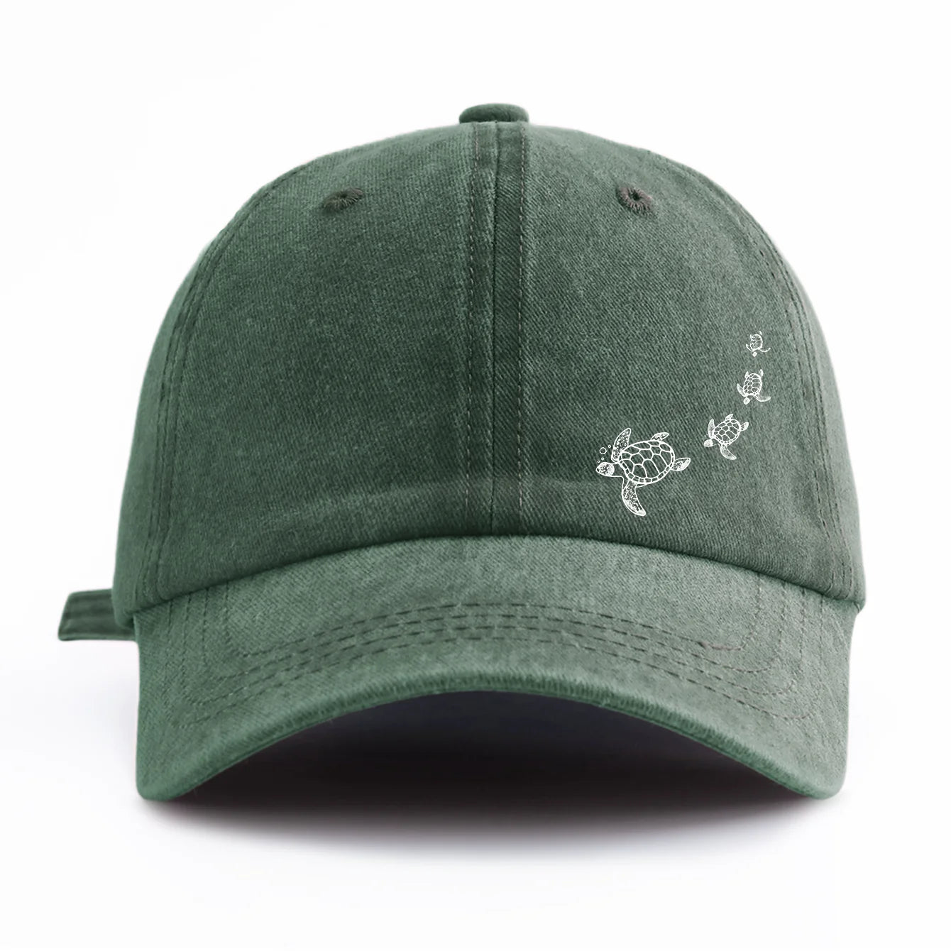1pc Turtle Print Washed Baseball Caps