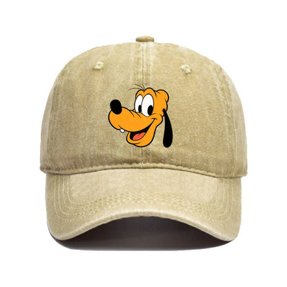Retro Washed Mickey Mouse Print Baseball Cap Men Women Vintage Kpop Snapback Cap Adjustable Breathable Trucker Hat Sunscreen Hat