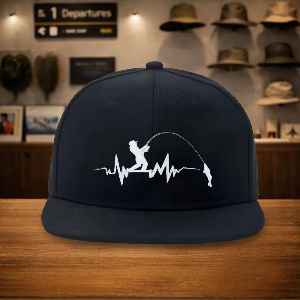 Fishing Heartbeat Lifeline Snapback Cap
