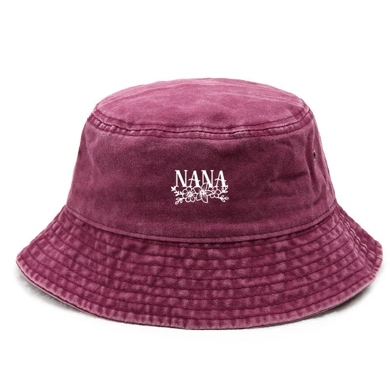 Floral Washed Cotton Bucket Hat Bohemian Style
