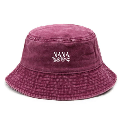 Floral Washed Cotton Bucket Hat Bohemian Style