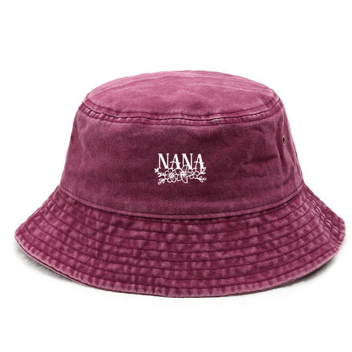 Floral Washed Cotton Bucket Hat Bohemian Style