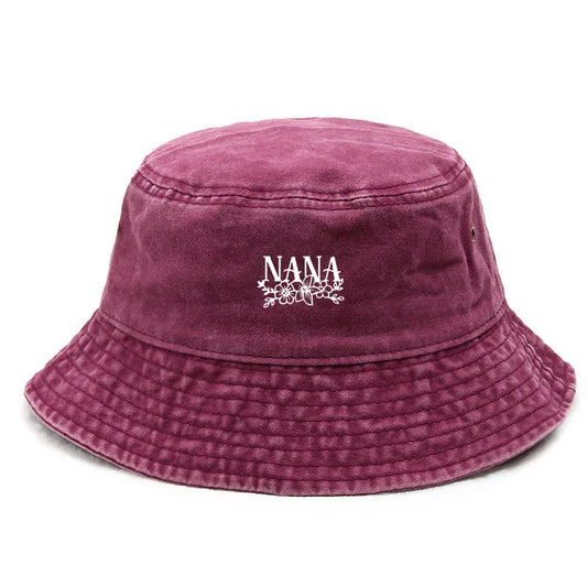 Floral Washed Cotton Bucket Hat Bohemian Style