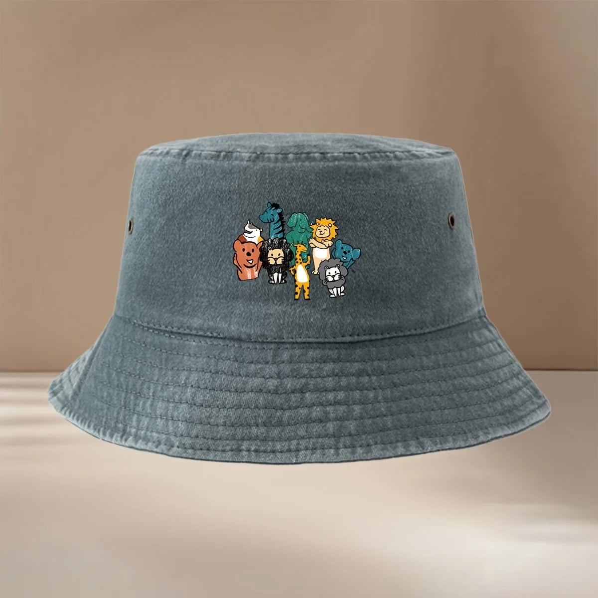 Hand Drawn African Animal Print Bucket Hat