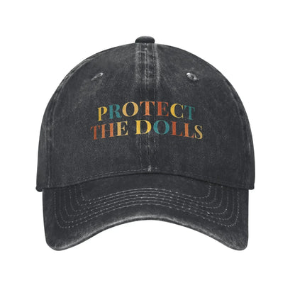 Protect The Dolls Distressed Denim Baseball Cap