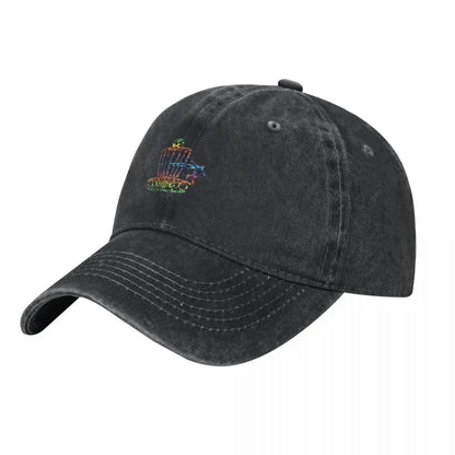 Psychedelic Disc Golf Basket Art Baseball Cap