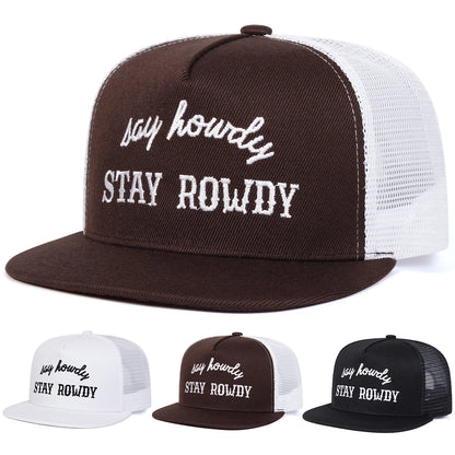 Unisex Embroidery Hip- Hop Net Hats Spring Summer Outdoor