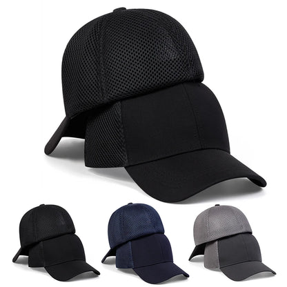 Summer Breathable Stretch Hats Fitted Solid Color Baseball Cap