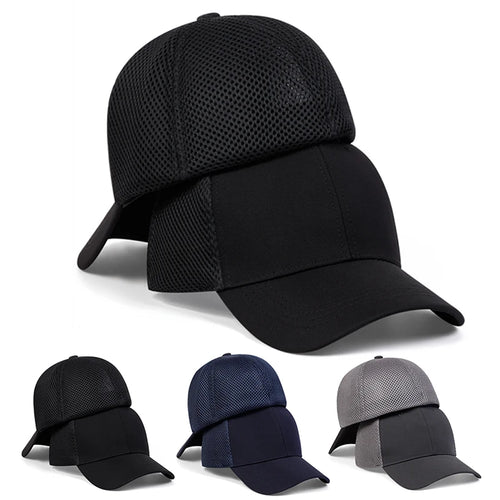 Summer Breathable Stretch Hats Fitted Solid Color Baseball Cap
