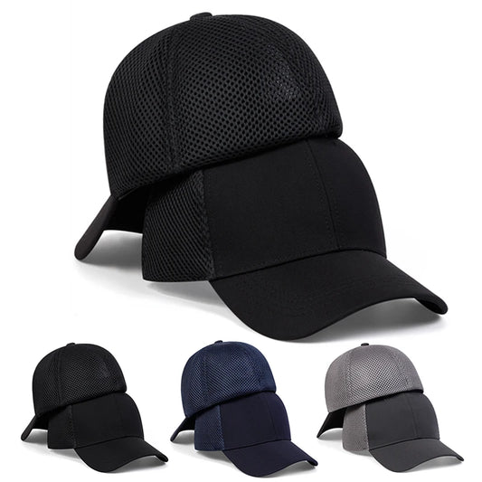 Summer Breathable Stretch Hats Fitted Solid Color Baseball Cap