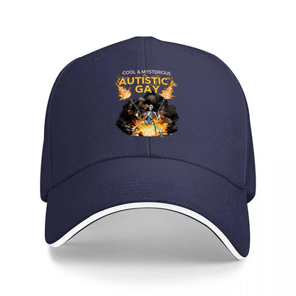 Cool Mysterious Black Flaming Skeleton Baseball Cap