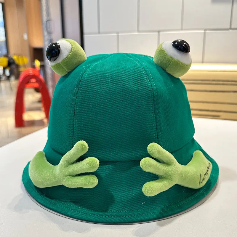New Cute Big Eyes Frog Bucket Hats Outdoor