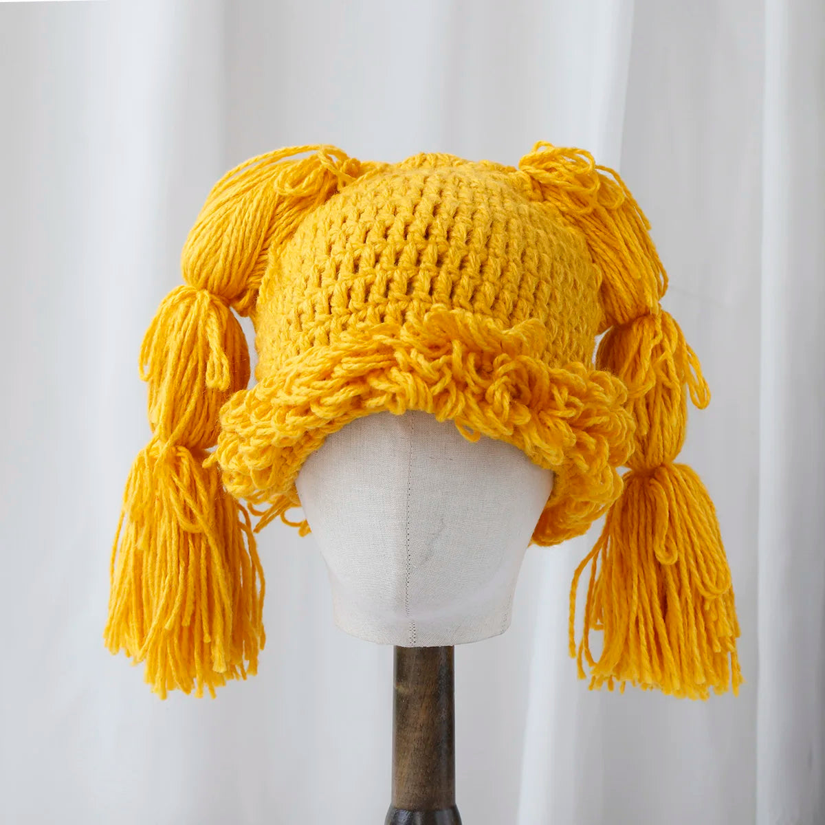 Women Y2K Braided Knitted Pullover Beanie Hat