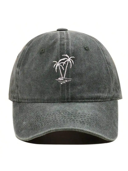 New Fashion Unisex Washed Cotton Cap Coconut Tree