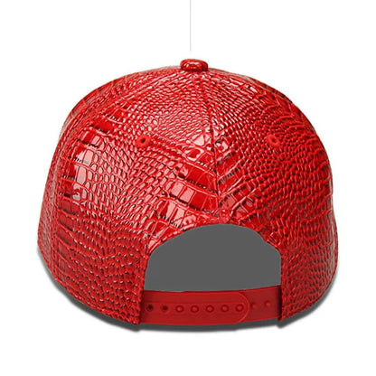 Crocodile Texture PU Leather Hip-Hop Snapback Cap