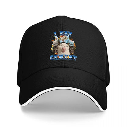 I Eat Cement Cat Baseball Cap