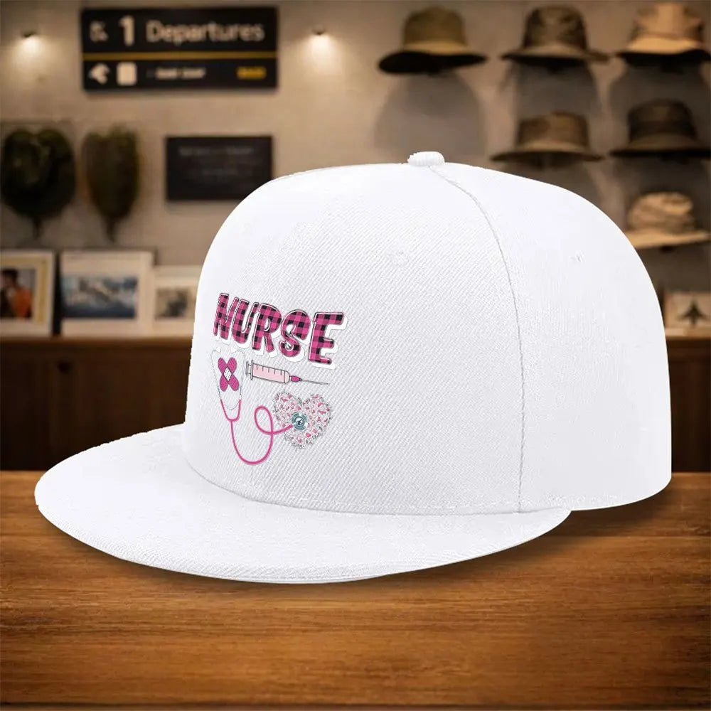 Nurse Stethoscope Heart Snapback Cap