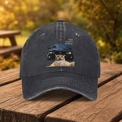 Car And Cat Print Baseball Cap