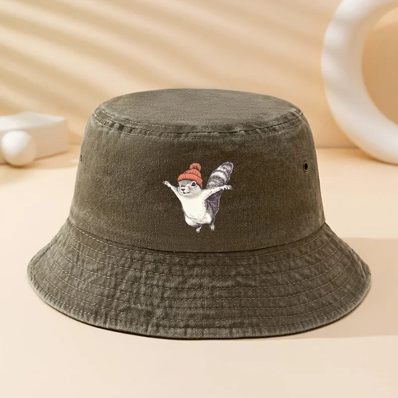 Fashion Squirrel Print Outdoor Bucket Hat