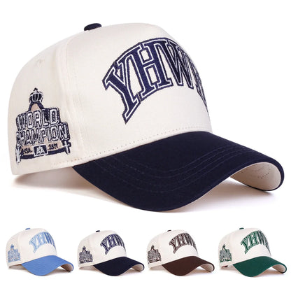 YHWH Letter Embroidered Adjustable Snapback Cap