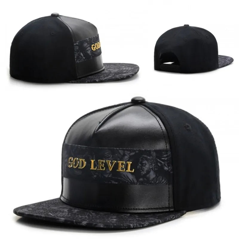 Leather Knight Hip-Hop Adjustable Snapback Cap
