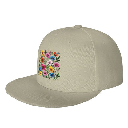 Colorful Floral Bouquet Snapback Cap